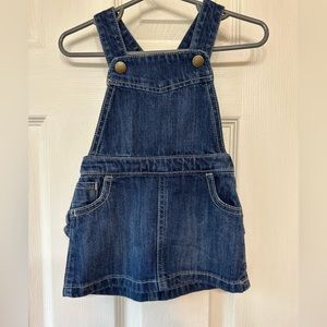 Old Navy baby denim overall dress with ruffle bottom detail